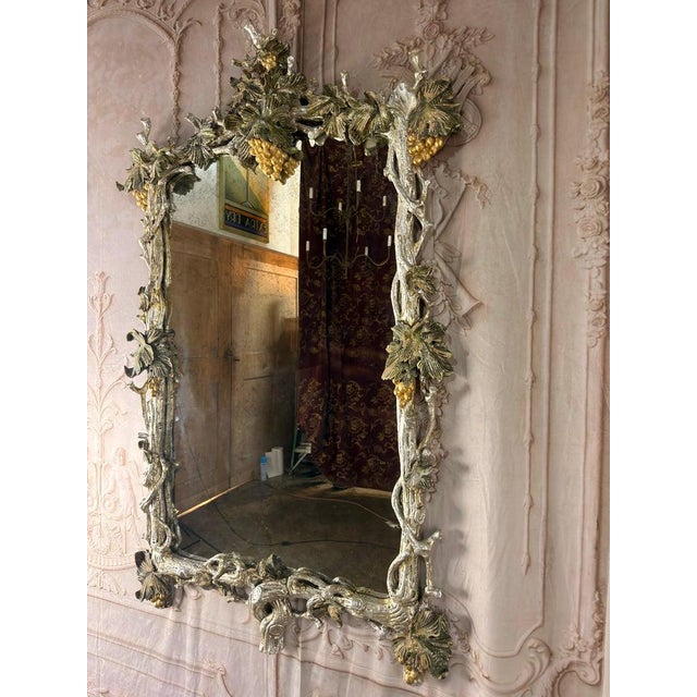 Pair of Italian Baroque Wall Mirrors, Hand-Carved Wood, Circa 1960s For Sale - Image 11 of 16