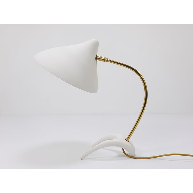 Mid-Century White Brass Table Lamp attributed to Karl-Heinz Kinsky for Cosack, 1950s For Sale - Image 3 of 18