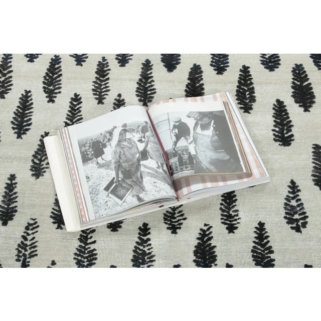 Ivory Rug & Kilim's Block Print Rug With Textural Botanical Motif in Ivory & Black For Sale - Image 8 of 8