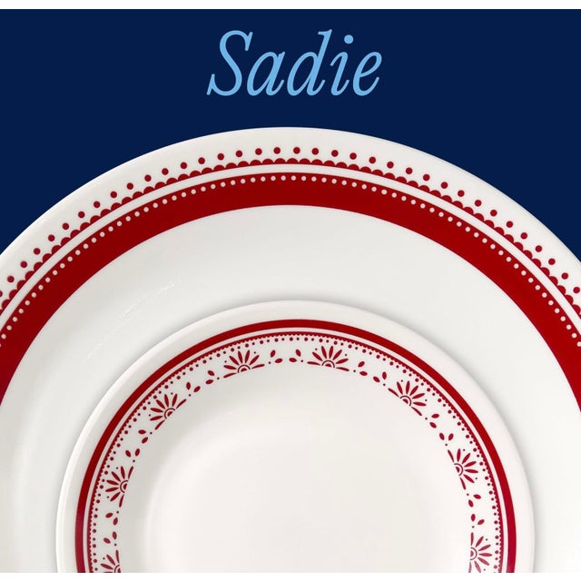 Contemporary Corelle 16-Piece Vitrelle Sadie Chip & Crack Resistant Glass Dinnerware For Sale - Image 3 of 8
