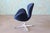 Mid-Century Modern 1960s Navy Blue Swan Chair Arne Jacobsen for Fritz Hansen Danish Modern Swivel & Rock For Sale - Image 3 of 12
