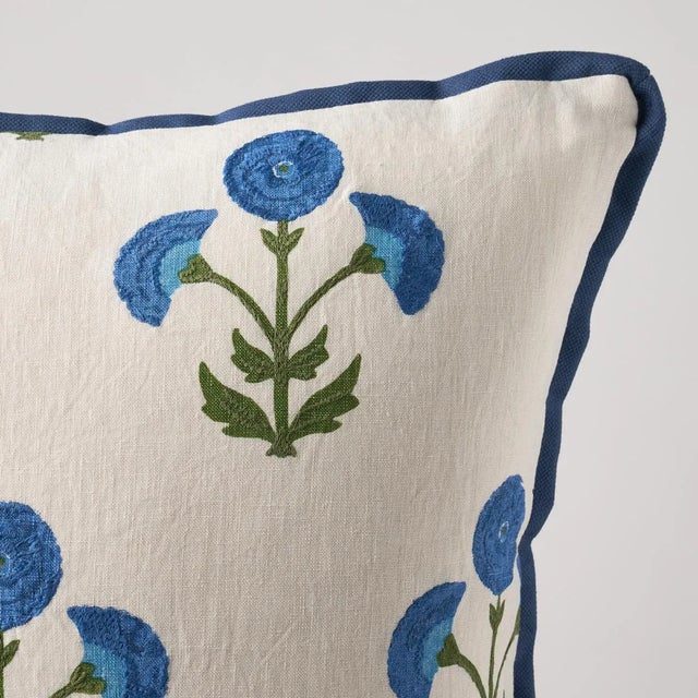 This pillow features Saranda Flower and is finished with a flange in Langham High Performance. Inspired by traditional...