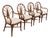 Vintage Hollywood Regency Bentwood Rattan Fan Back Dining Chairs - Set of 4 For Sale