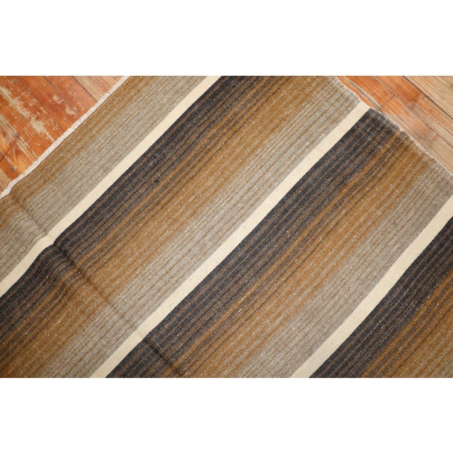 Textile Striped Turkish Kilim For Sale - Image 7 of 10