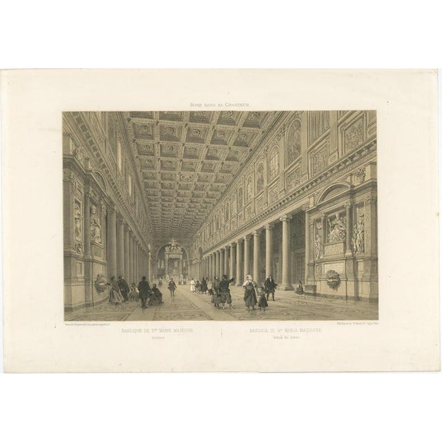 After Bayot, Basilica of Santa Maria Maggiore Interior, Lithograph, 1869 For Sale - Image 3 of 13