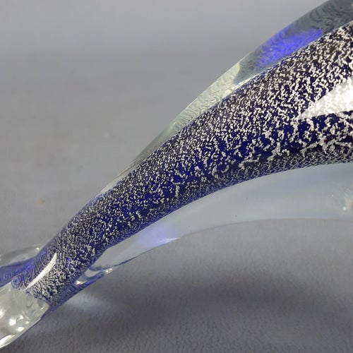 Sommerso Silver & Murano Glass Dolphin Sculpture by Fabio Tosi, 1970s Models & Figurines