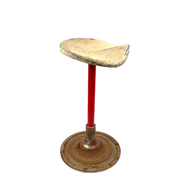 Mid-Century French Red Stool, 1950s For Sale - Image 11 of 11