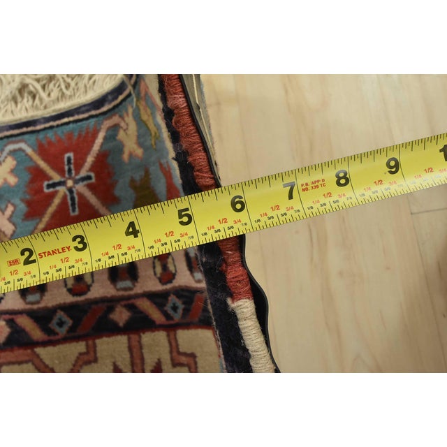 Heriz Rug 5’10” X 9’1” Red Wool Vintage Tribal Hand-Knotted Oriental Carpet For Sale - Image 14 of 15