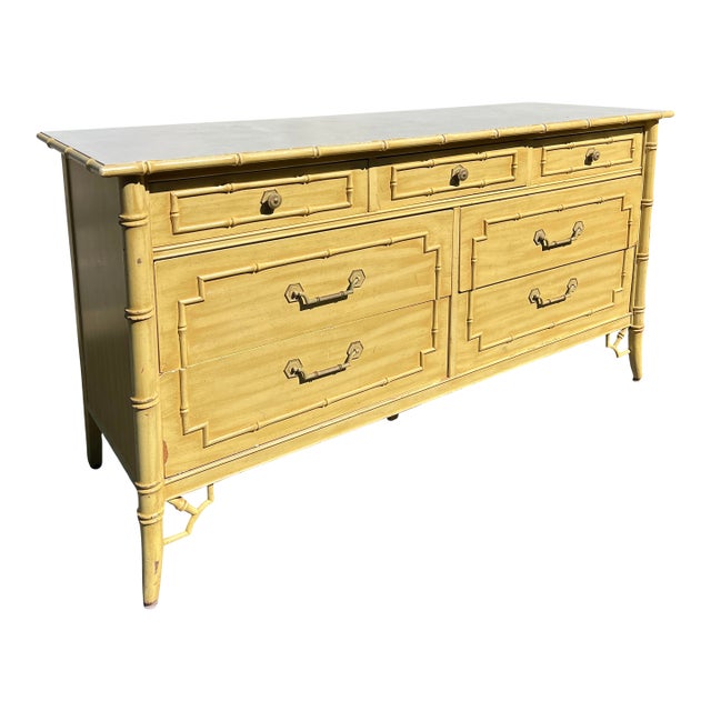 Vintage Faux Bamboo Dresser or Credenza Allegro by Thomasville For Sale