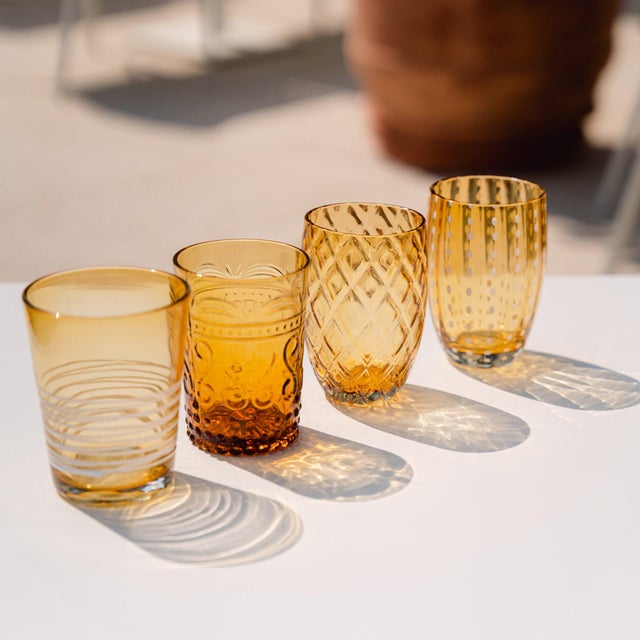 Contemporary Filante Tumbler (Set of 6) - Amber For Sale - Image 3 of 4