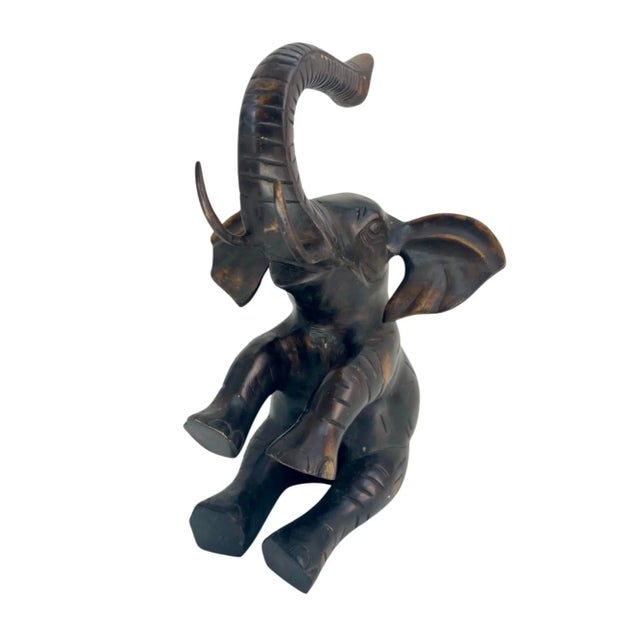 Large Solid Brass Elephant Figurine For Sale - Image 10 of 10