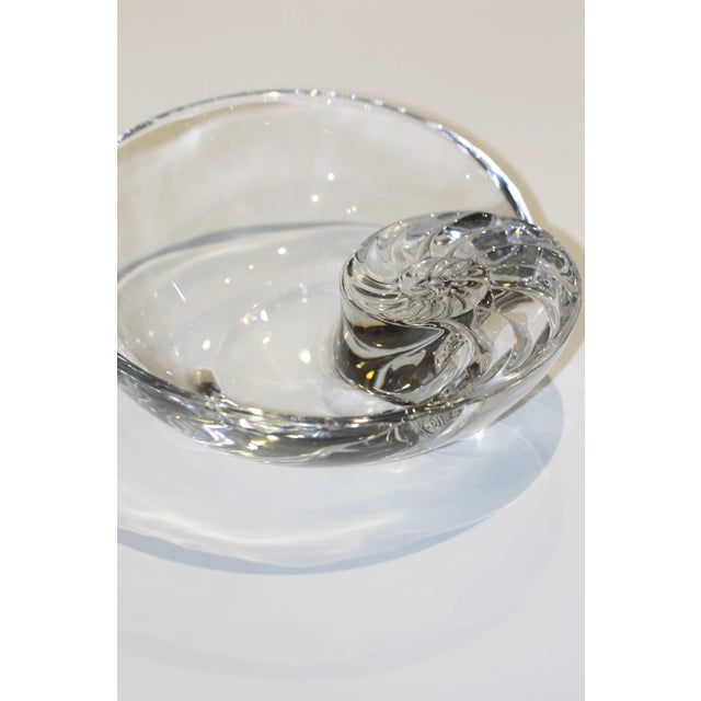 Steuben Crystal Nautilus Shell Sculpture – Signed Art Glass For Sale In West Palm - Image 6 of 8