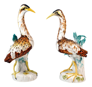 Bitterns Bird Figurines by J.J. Kaendler for Meissen, 20th Century, Set of 2