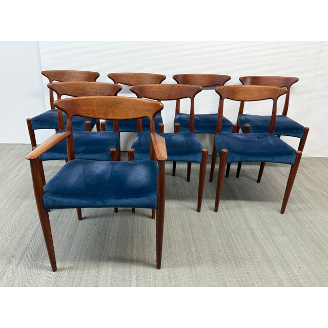 Mid-Century Modern Arne Hovmand-Olsen for Mogens Kold Møbelfabrik Dining Chairs, Set of Eight For Sale - Image 3 of 14