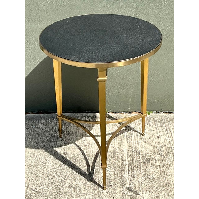 Metal Vintage Global Views Brass Finish French Side Table For Sale - Image 7 of 12