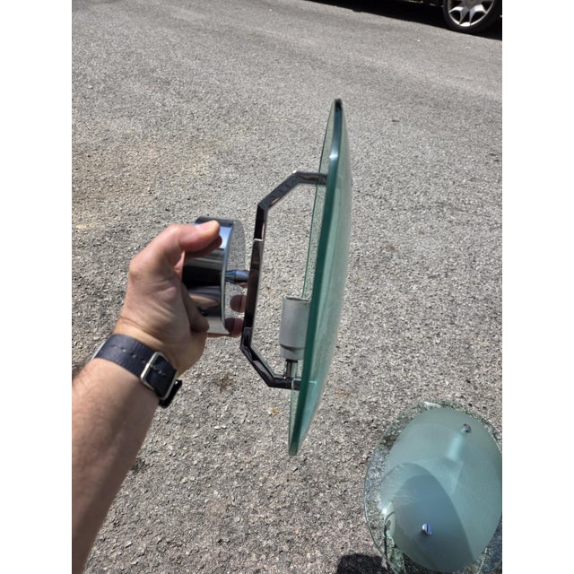 Concave Oval Wall Lights in Green Crystal from Cristal Art Torino, 1960s, Set of 2 For Sale - Image 13 of 14