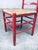 Textile Set of Rustic Red High Ladder Back Wood & Rush Chair Set, 1930s For Sale - Image 7 of 18