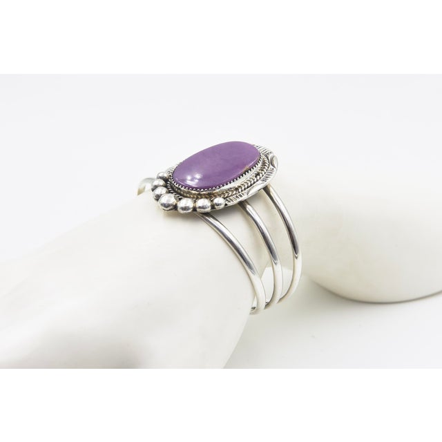 Purple Late 20th Century Kay Johnson Southwest Sugilite Sterling Silver Cuff Bracelet For Sale - Image 8 of 12