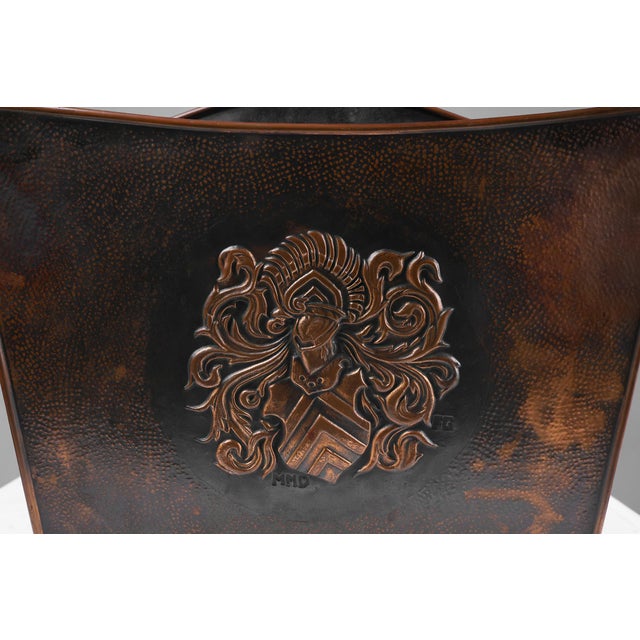 Mid-Century Modern Mid-Century Magazine Rack in Hammered Copper, France, 1890s For Sale - Image 3 of 11