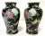 Mid Century Chinoiserie Birds With Peonies Hand Painted Porcelain Vases- a Pair For Sale - Image 9 of 12
