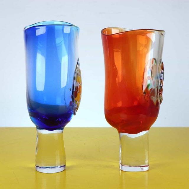 Large Murano Glass Goblets from Ventura, Set of 2 For Sale - Image 6 of 10