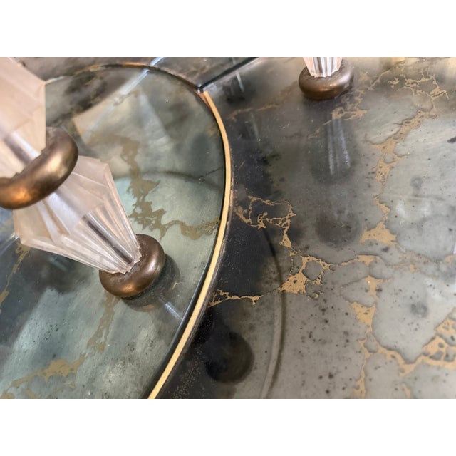 1940s 1940s Hollywood Regency 3-Piece "Verre Églomisé" Modular Coffee Table Set by Goran of Belgium For Sale - Image 5 of 7