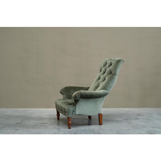 19th Century Horrix Brothers Lounge Chair in Velvet, the Netherlands For Sale - Image 6 of 17