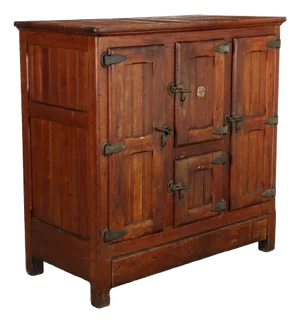 Antique Ice Cabinet Larch Italy Xx Century