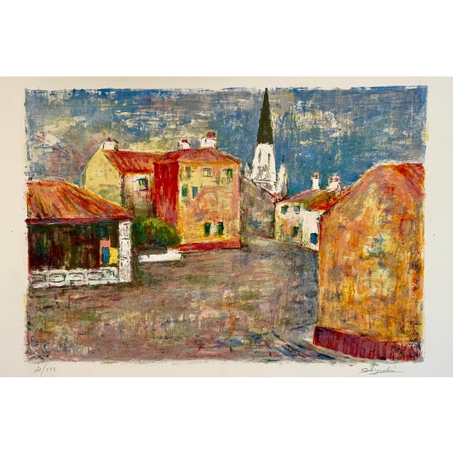 1950s Shungo Sekiguchi Japanese Woodblock Artist French Lithograph Fauvist Colors School of Paris c.1950's For Sale - Image 5 of 6