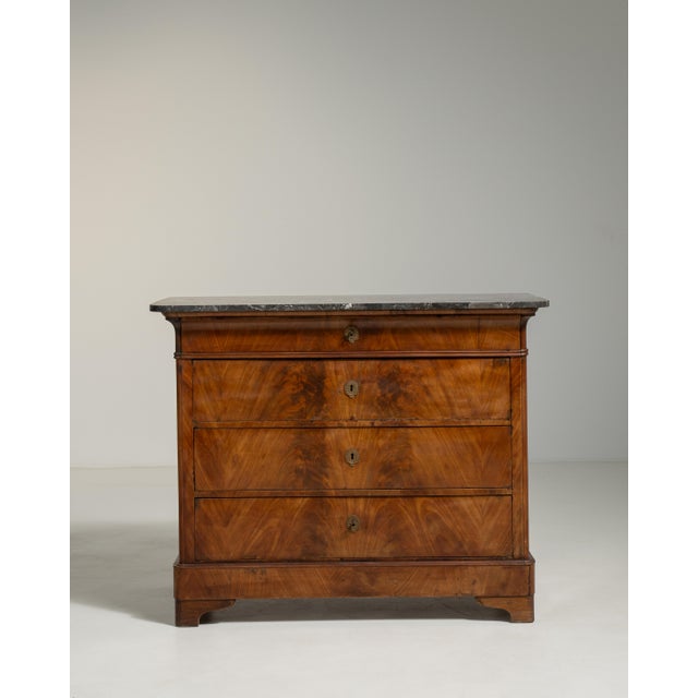 19th Century Biedermeier Chest of Drawers with Marble Top For Sale - Image 9 of 16