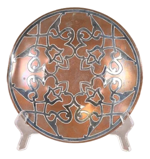 Heintz Arts & Crafts Sterling Silver on Bronze Plate