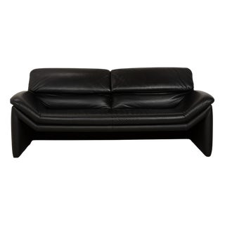 Two-Seater Sofa in Black Leather from de Sede For Sale