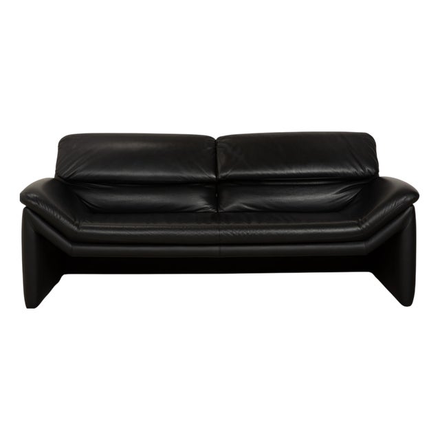 Two-Seater Sofa in Black Leather from de Sede For Sale