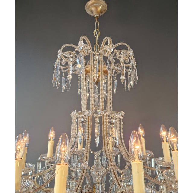 Antique French Crystal Chandelier Directoire Style Louis XVI Influence - Restored For Sale - Image 4 of 12