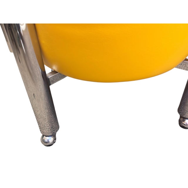 Vintage 1960’s-70’s Retro Dinette Set With Yellow Barrel Back Chairs For Sale - Image 9 of 12