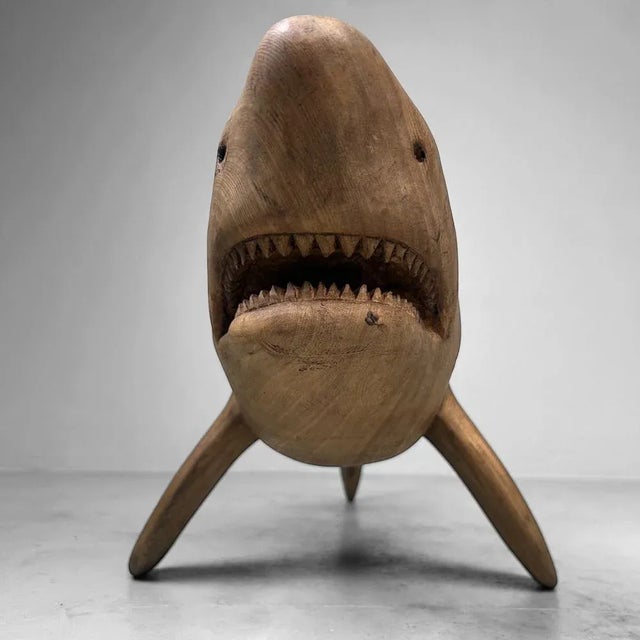 Large Wooden Shark, Japan, 1950 For Sale - Image 9 of 16