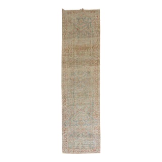 Wide Worn Antique Persian Sarouk Runner - 3'6" x 13'5" For Sale
