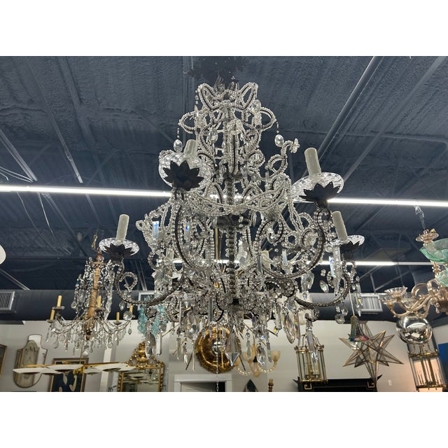19th Century Italian Crystal Chandelier For Sale In Houston - Image 6 of 12