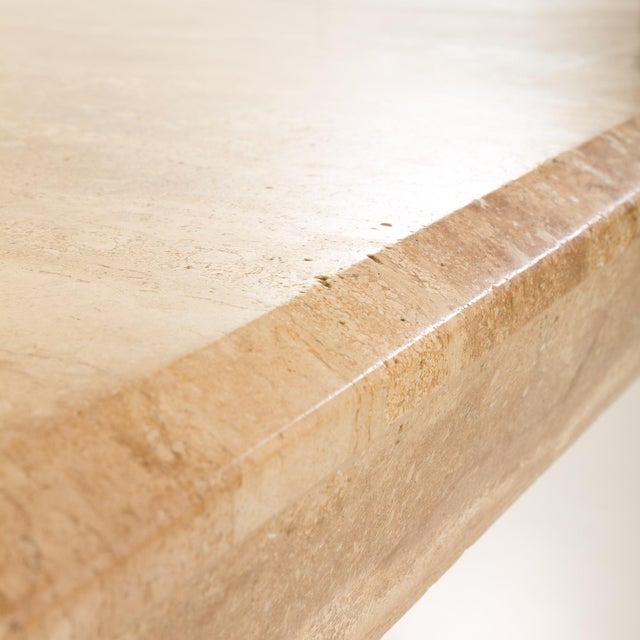 Mid-Century Large Italian Travertine Dining Table, 1970s For Sale - Image 4 of 18