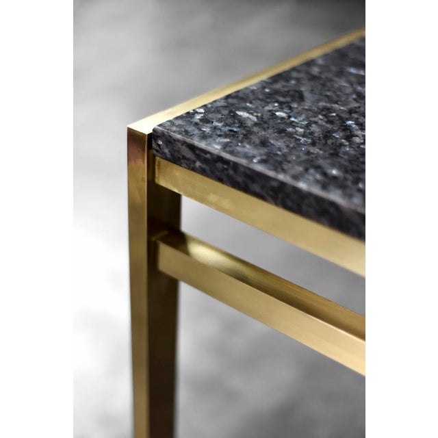 Mid-Century Italian Modern Brass Coffee Table with Stone Top, 1970s For Sale - Image 12 of 18