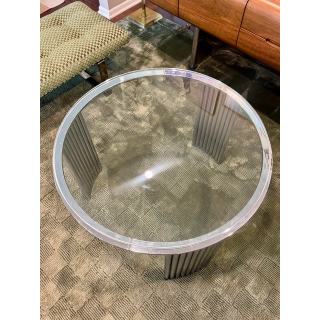 Mid-Century Modern A Beautiful Art Deco Futurist Chrome Coffee Table, Circa 1970s For Sale - Image 3 of 10