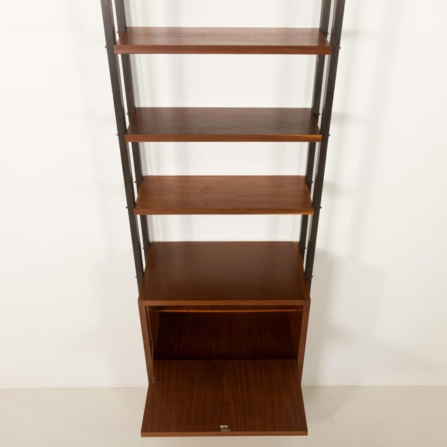 Wood Vintage Italian Floor to Ceiling Wall Unit with a Bureau or a Bar Cabinet, 1960s For Sale - Image 7 of 18