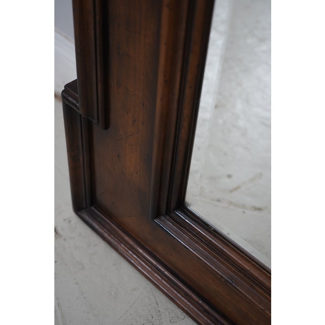 Large Distressed Walnut Beveled Glass Pier Mirror For Sale In Philadelphia - Image 6 of 10