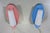 Mid-Century Modern Pink & Blue Wall Lamps, 1950s, Set of 2 For Sale - Image 3 of 18