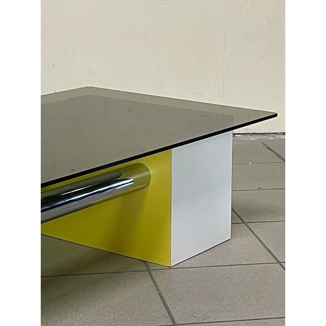 Coffee Table in Colored Formica and Glass, 1970s For Sale - Image 3 of 18