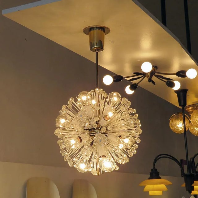 Metal Emil Stejnar for Nikoll Chandelier, 1950 For Sale - Image 7 of 10