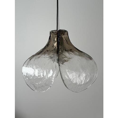Ice Glass Murano Tulip Pendant Lamp from AV Mazzega, Italy, 1970s For Sale - Image 14 of 16