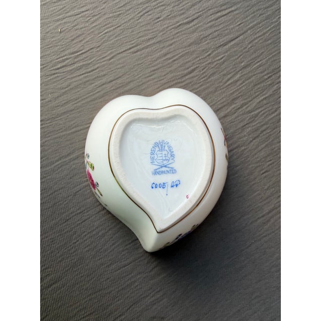 Vintage Herend Porcelain Heart Trinket Box For Sale - Image 17 of 17
