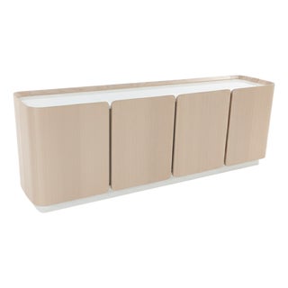 Open Box: Maiden Home Sabine Console (Natural Oak) For Sale