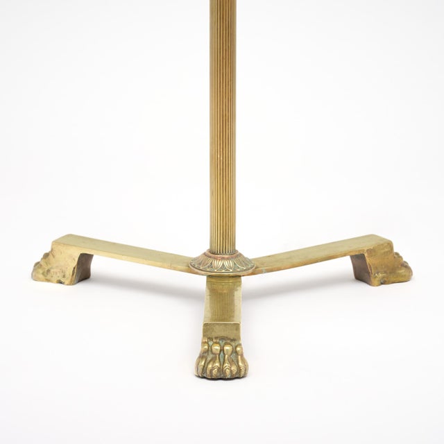 Brass Art Deco Period Brass Floor Lamp, French, Vintage Circa 1940 For Sale - Image 8 of 9